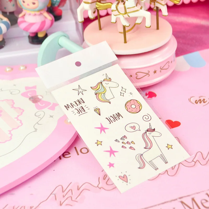 Мультипликационные наклейки с единорогом Kawaii, луна, звезда, радуга, единорог, декоративные клеящиеся наклейки, украшения для скрапбукинга, альбомы сделай сам для девочек