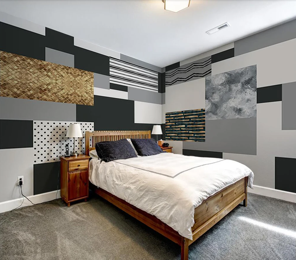 

Decorative wallpaper Abstract geometric block background wall painting