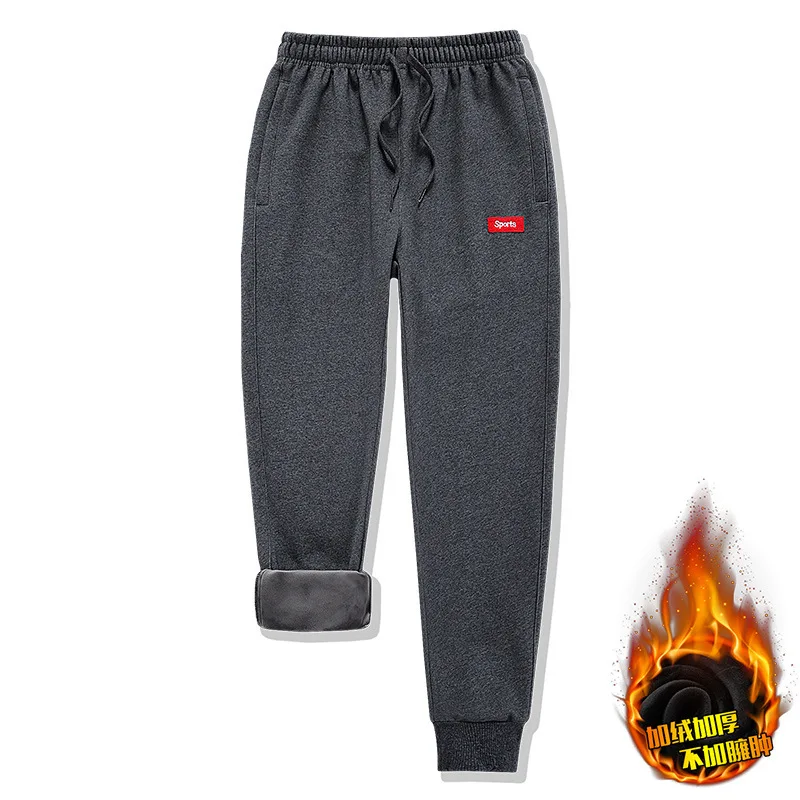 Thick Fleece Jogger Mens Pants Cotton Trousers Male Winter Warm Velvet Sweatpants Tracksuit Joggers Autumn Winter M-4XL