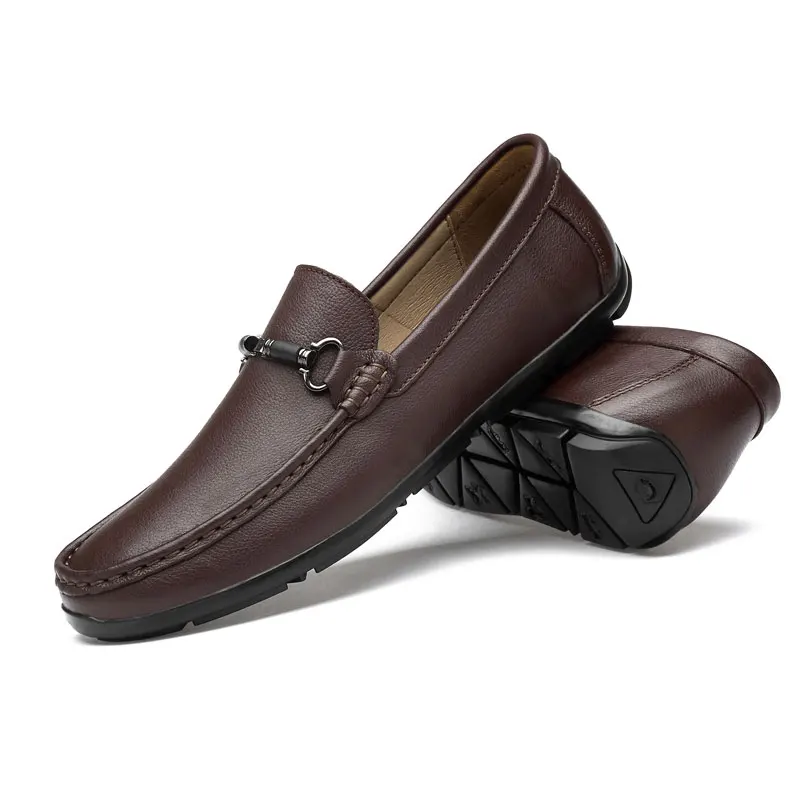 2019 Casual Shoes For men Slip on Flats Men's Breathable Man Handmade white genuine leather fashion big sizes 46 | Обувь
