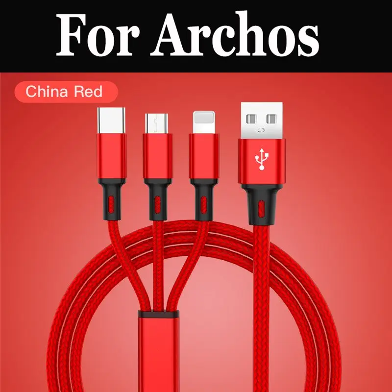 Зарядное устройство 3 в 1 с Micro USB Type C для Archos 55 Diamond Selfie 50 Cobalt Platinum 2 Plus 50f Neon 55b