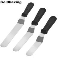 goldbaking 3 pieces angled icing spatula set stainless steel kitchen cake spatula