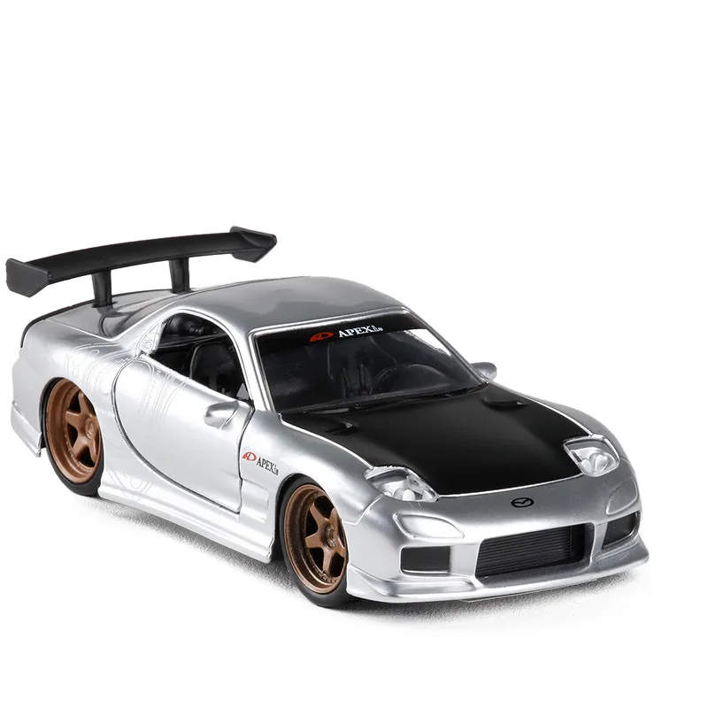 Моделирование 1:32 Mazda 1993 RX-7 модифицированный купе металлическая машина модель, детская игрушечная дверь и оттягивающаяся назад модель автомобиля