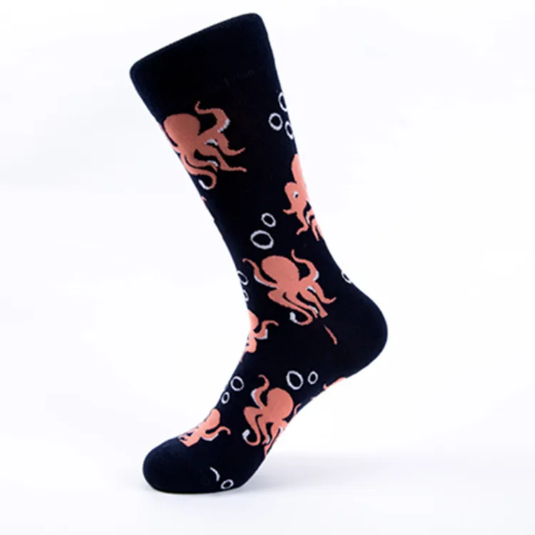octopus socks Корейские модные женские носки, забавные зимние милые носки с котом, черные, новинка, крутые, с голубями, с птицами, сумасшедшие, женские носки, рождественский подарок - Цвет: octopus socks