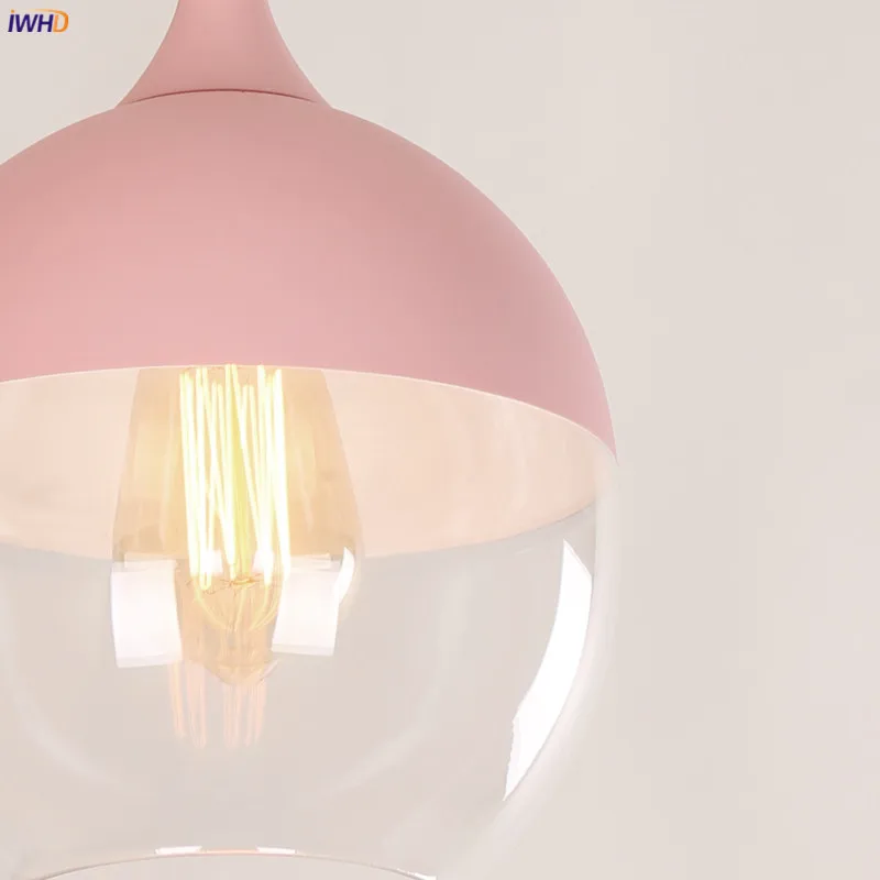 IWHD цветной скандинавский светодиодный подвесной светильник Светильники для