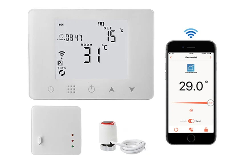 WiFi& RF беспроводной комнатный термостат настенный водонагреватель и Газовый Котел Отопление дистанционное управление контроль температуры Лер