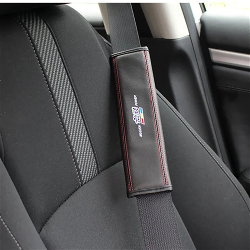 

2 PCS Car PU leather Seat Belt Shoulder Cover protective case MUGEN Strap Harness Cover For Honda CRV CR-V 2015 2016 2017 2018