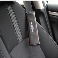 2 pcs car pu leather seat belt shoulder cover protective case mugen strap harness cover for honda crv cr v 2015 2016 2017 2018