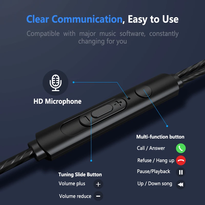 Проводные наушники с микрофоном и регулировкой громкости для Huawei 10 9 e s Mate 20 P30 Pro
