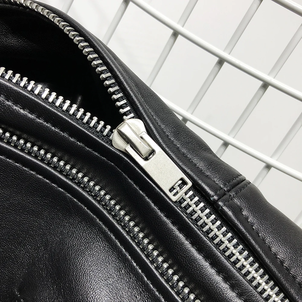 Женская куртка из натуральной кожи YOLOAgain качественная овечьей на молнии|Кожаные