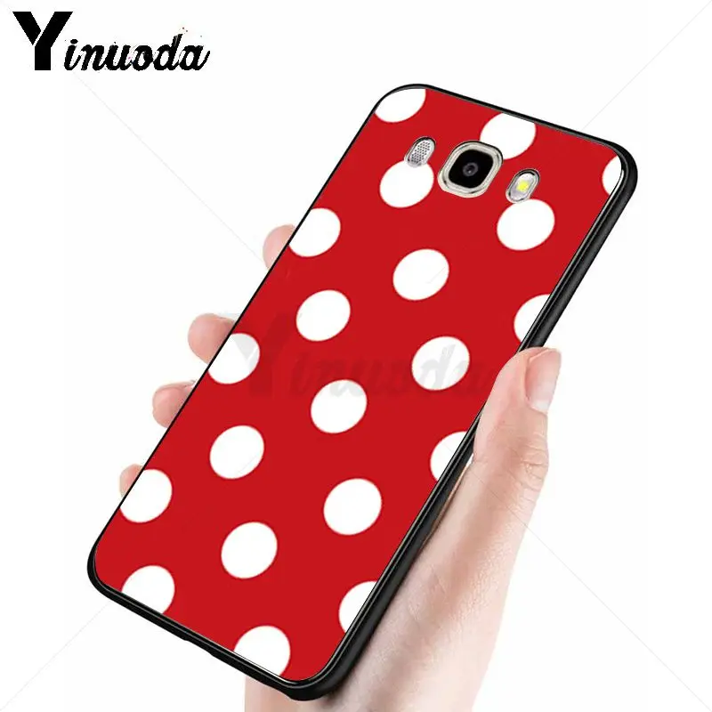 Yinuoda Красный Черный Золотой горошек Мягкий чехол для телефона Samsung Galaxy j4plus j6plus j7