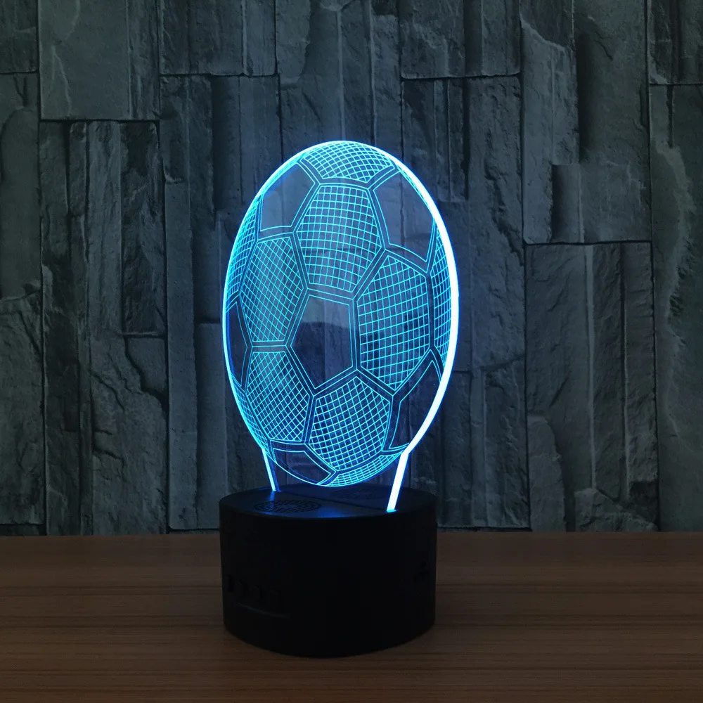 Модная Удобная 3d лампа в виде футбола 7 цветов Светодиодные ночные лампы для