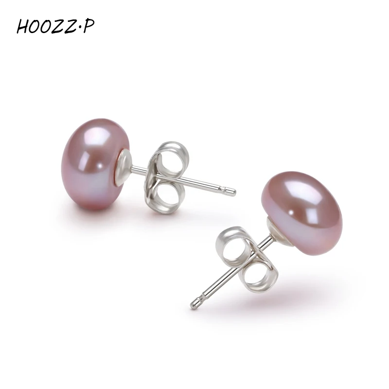 Серьги гвоздики с пресноводным культивированным жемчугом 7 8 мм|stud earrings|earrings