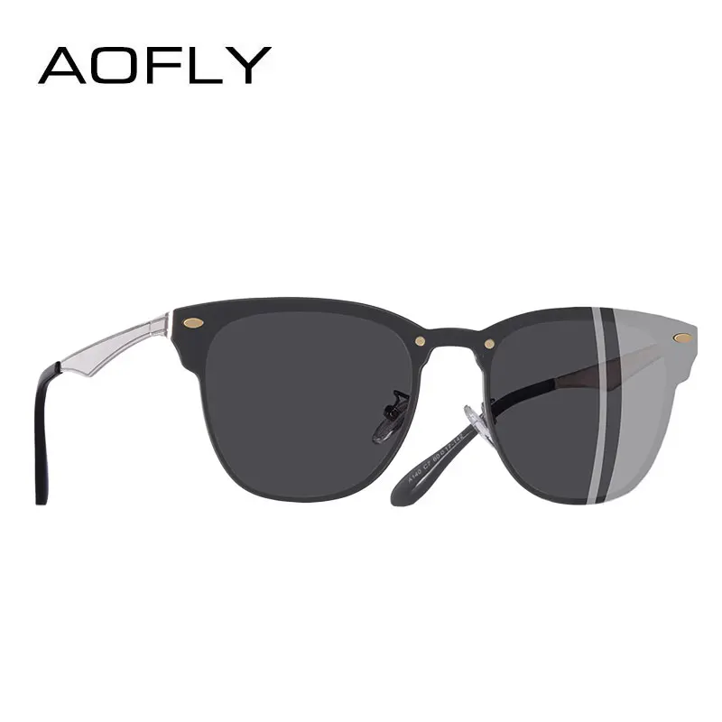 C3Smoke AOFLY, фирменный дизайн, классические женские солнцезащитные очки, Ретро стиль, квадратная металлическая оправа, унисекс, солнцезащитные очки для мужчин, UV400, A140 - Цвет линз: C3Smoke