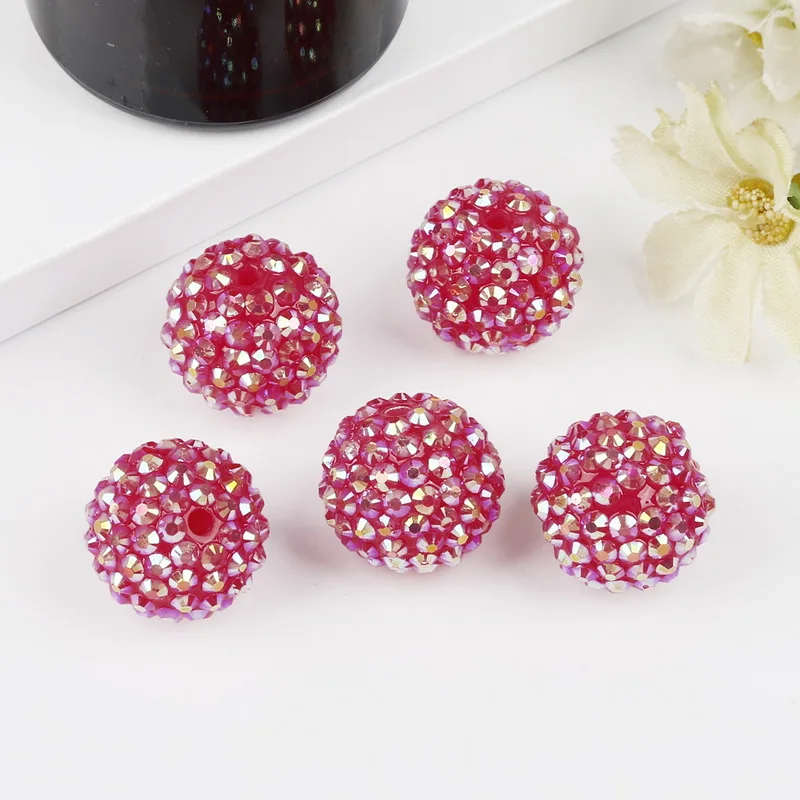 Fuchsia Бусины для самостоятельного изготовления украшений 12/14/16/18/20 мм Коренастый Смола Стразы бусины, круглые шарики ручной работы украшение для альбома Сделай Сам товары для шитья и рукоделия - Цвет: Fuchsia