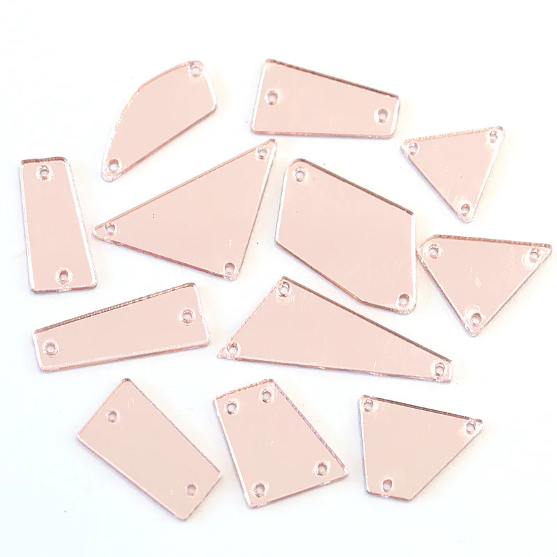 50 шт. Аметистовые акриловые пришивные стразы Необычные зеркальные Стразы