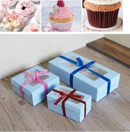 2 вида 6 коробок для кексов и упаковочной бумаги картонная коробка из крафт с