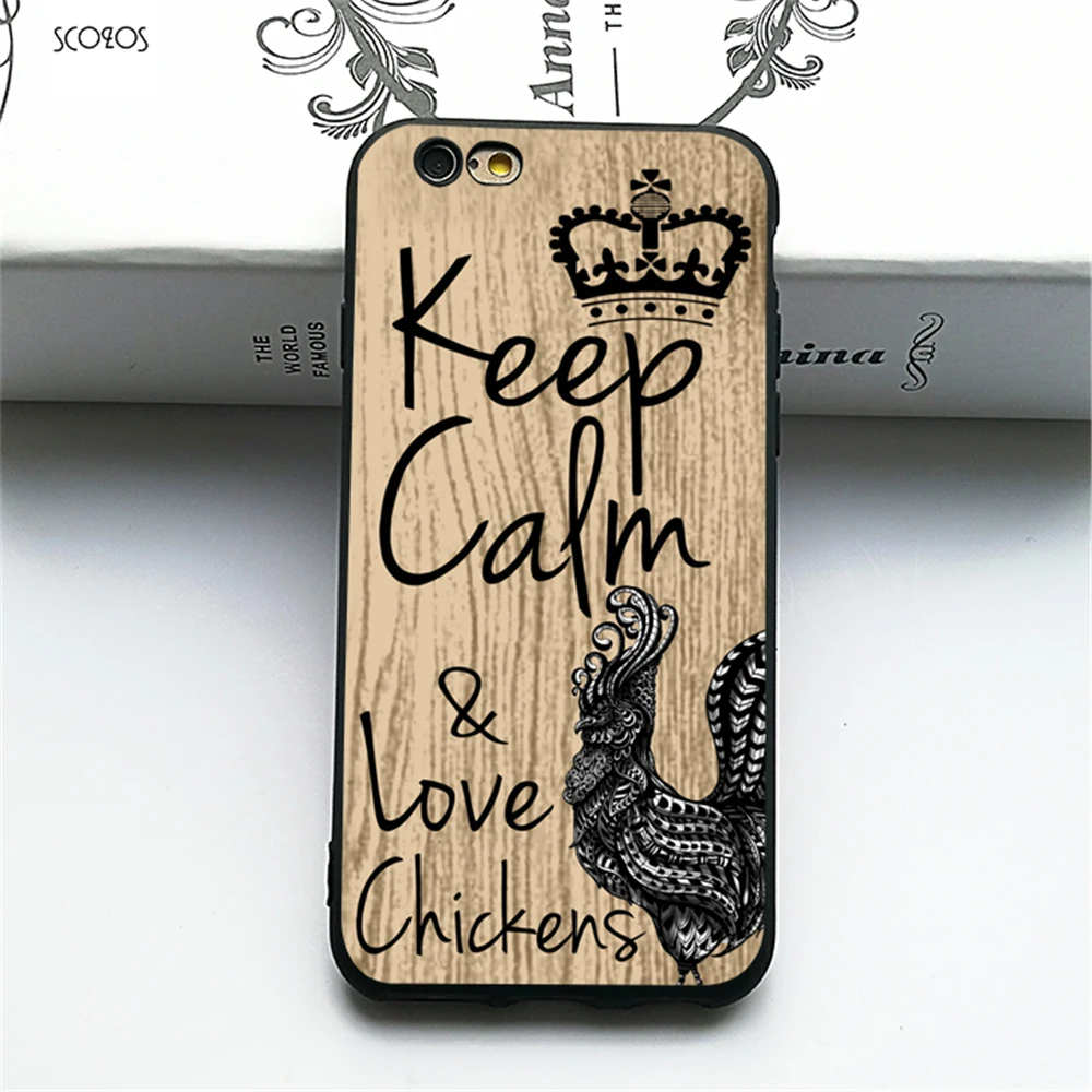 SCOZOS Keep Calm &amp Love курица Цитата мягкий чехол для телефона iPhone 5 5S SE 6 7 8 S Plus X Xr Xs Max |