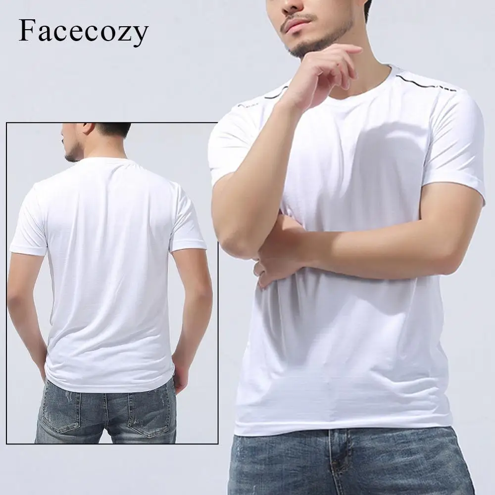 Facecozy мужские летние дышащие походные футболки эластичные удобные топы с круглым