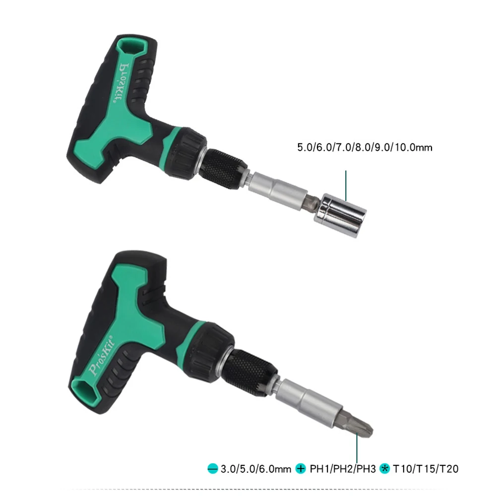 Pro'sKit SD-2320M 18 в 1 T Тип трещотка Отвертка Набор Мини Регулируемая Трещотка с 6 рукавами для ноутбука компьютер бытовой Au