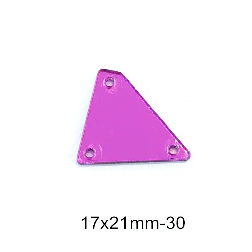 P30-17X21mm 50 шт. фиолетовые хрустальные зеркальные стразы с пришивкой, неровные темно-фиолетовые акриловые зеркальные стразы, пришивные стразы для одежды B3599 - Цвет: P30-17X21mm