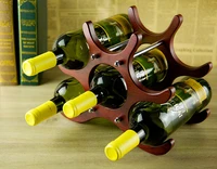 1pc newest fashion rose wood room personalized wood wine rack for 6 bottled wine holder a2042