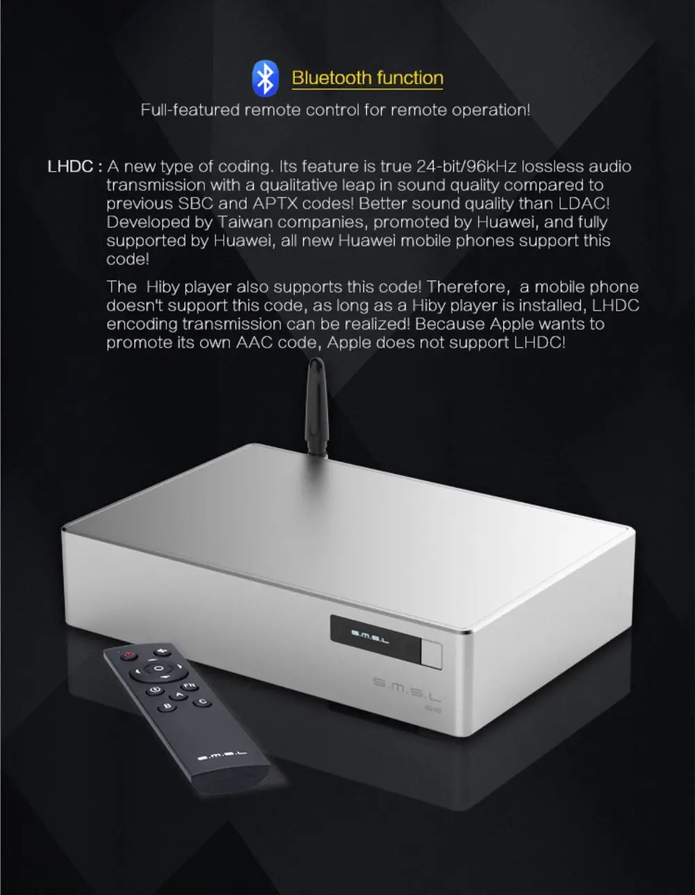 SMSL B2 Hifi DSD512 ЦАП USB интерфейс Высокая точность часы источник Bluetooth цифровой интерфейс к ies коаксиальный/оптический/AES/BNC