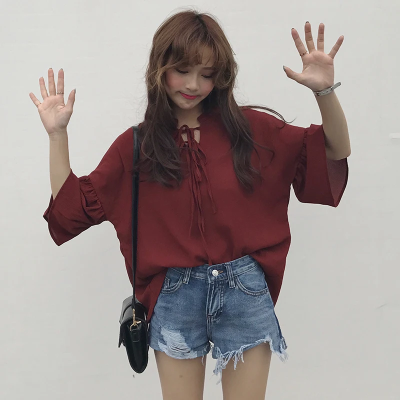 Женская модная Повседневная шифоновая рубашка хит продаж Осень зима 2019|Рубашки| |