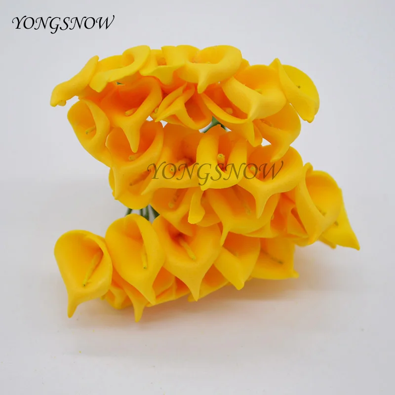 24 шт. 2-2,5 см DIY Мини Калла Лилия PE искусственные цветы из пены Свадебные украшения ручной работы букет имитация цветок декор 8DA010