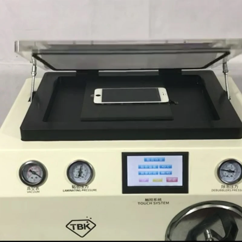 Новейший TBK-408A 15 дюймов мобильный телефон lcd ламинатор машина с прозрачной крышкой и Автоклавный пузырь для удаления