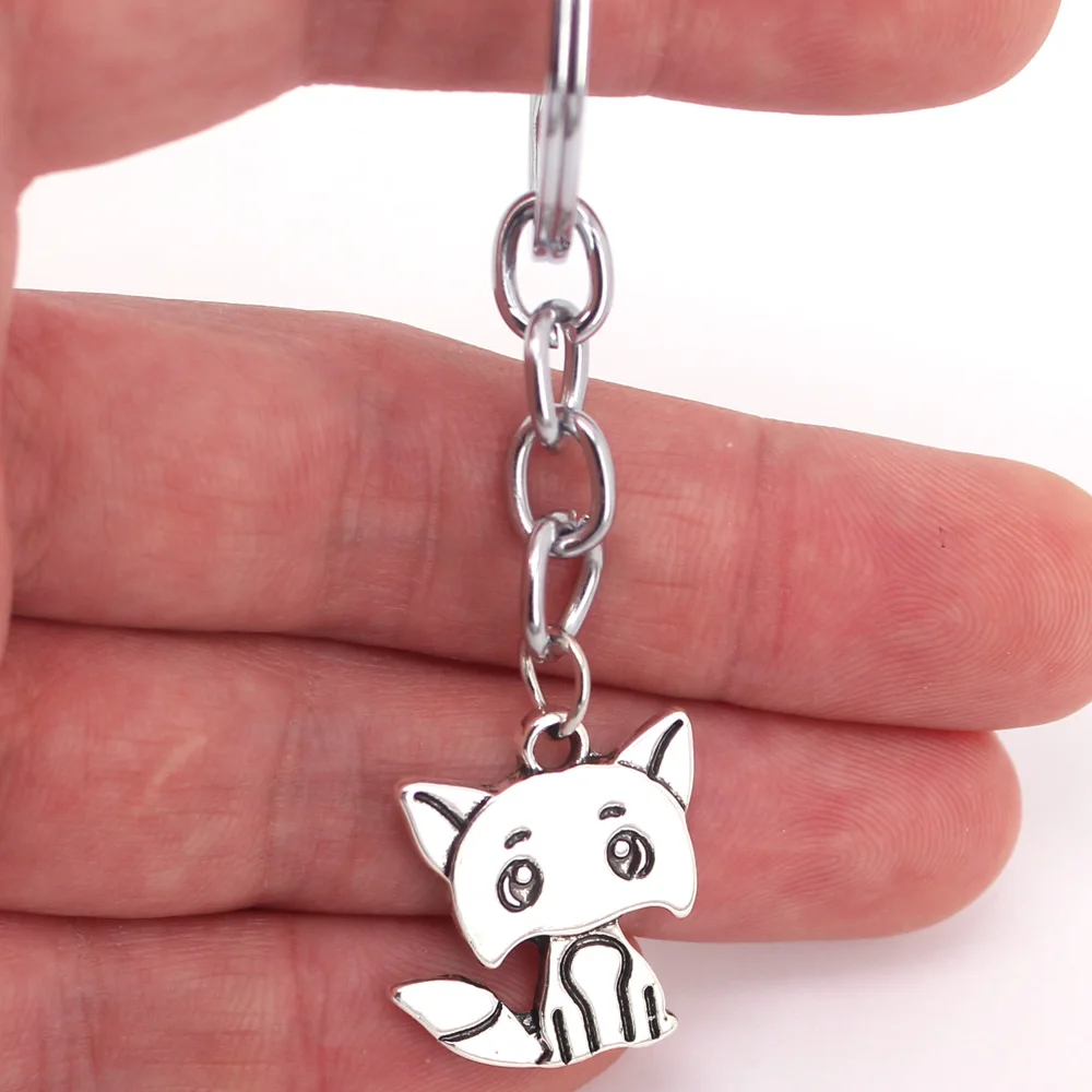 hzew tiny cute cartoon fox key chains animal jewelry simple keychain gift |