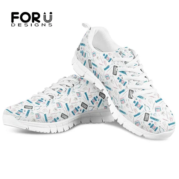 FORUDESIGNS/Милая женская повседневная обувь с животным бульдогом; модные легкие дышащие сетчатые женские кроссовки со шнуровкой; zapatos mujer - Цвет: HMG834AQ