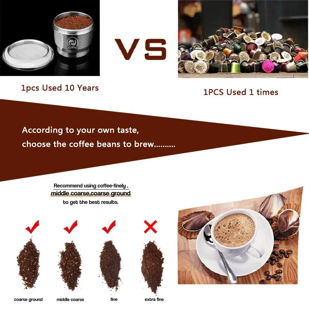 Nespresso многоразовые капсулы многоразовые кофейные капсулы из нержавеющей стали многоразовые капсулы Nespresso капсулы стручки фильтры для чашки кисточка ложка