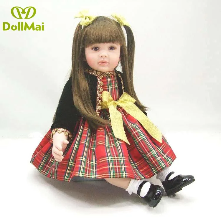 60cm Silicone Reborn Baby girl Doll Toy gift 24inch vinyl realistic Princess Toddler time doll bebes reborn bonecas | Игрушки и хобби