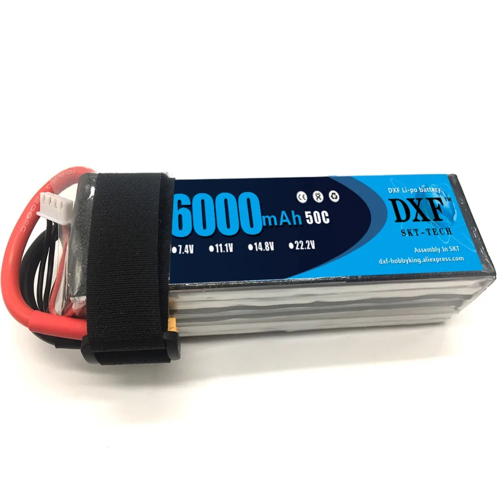 DXF Lipo батарея 2S 6000mAh 7 4 V упаковка 50C для TRX SUMMIT E REVO HPI FLUX|Детали и аксессуары| |