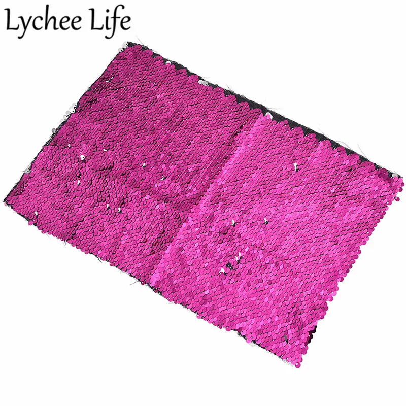 Lychee Life Двусторонняя блестящая ткань, цветная полиэфирная ткань, сделай сам, современная домашняя одежда, текстиль, швейная ткань, аксессуары