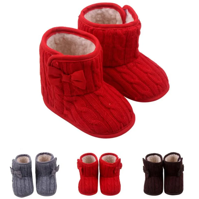 Дети wintershoes для девочек зимние детские ботинки бантом мягкая подошва теплые зимние сапоги botas para neve feminina