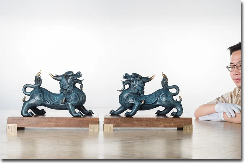Verkauf Bringen In Reichtum Und Schatz # Office Home ZIMMER Geld Zeichnung Wirksam Talisman -2 Retro Drachen PI XIU FENG SHUI Messing Statue