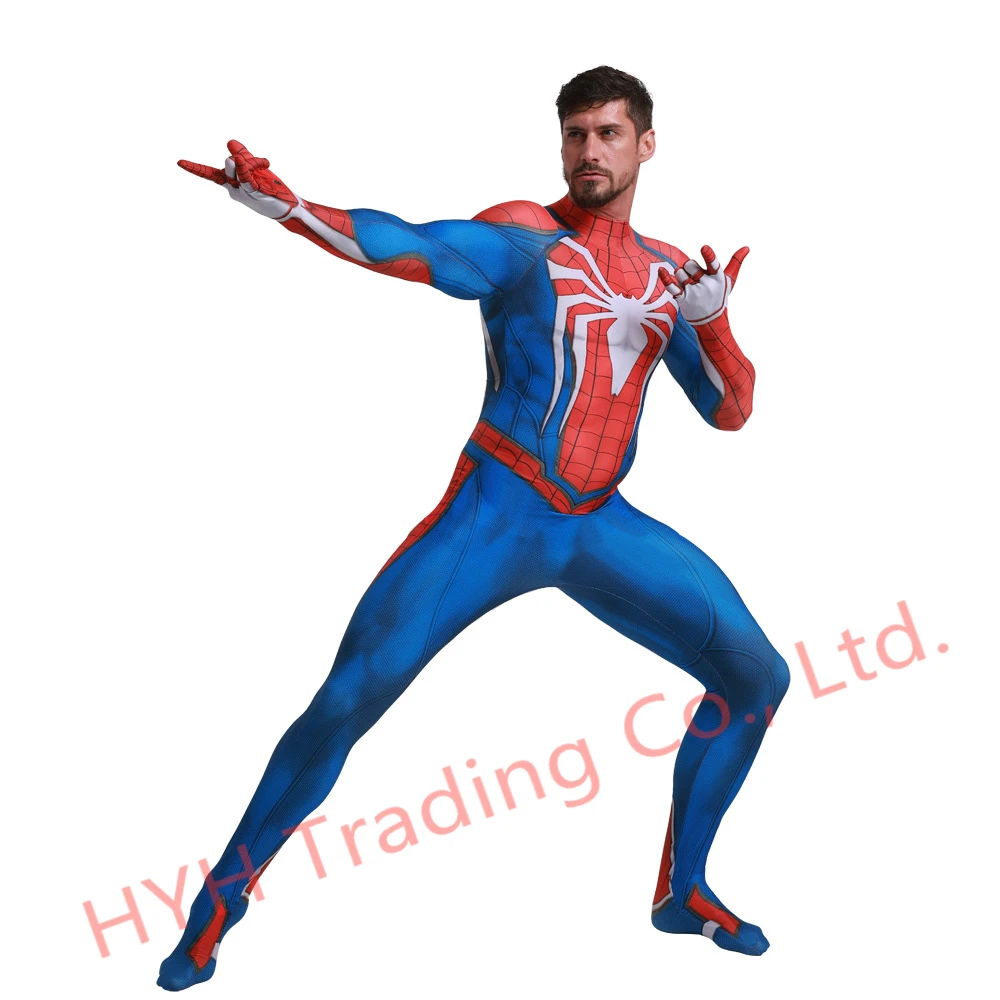 2019New ps4 insomniac костюм Человека-паука спандекс игры Spidey Косплей Хэллоуин