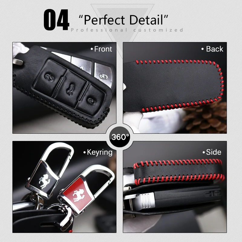 For VW Key Case Genuine Leather Car Cover Volkswagen Polo Golf 5 7 Passat B8 B7 Tiguan Touareg Ring Holder | Автомобили и