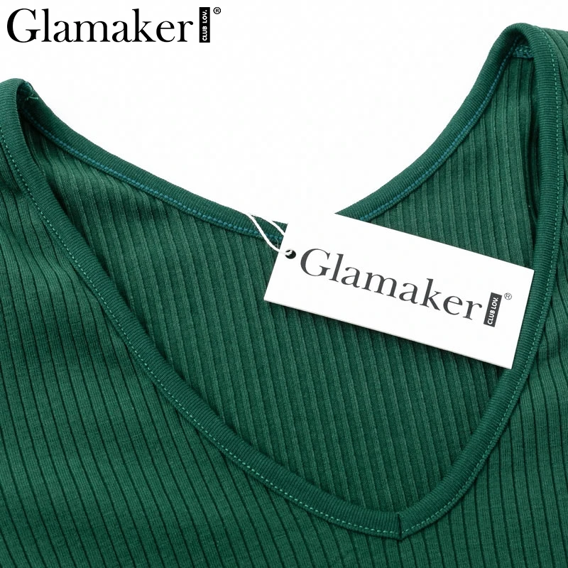 Glamaker красный вязаный боди с длинным рукавом для женщин Весна Лето Уличная Сексуальная боди вечерние Клубные короткие комбинезоны костюмы Новинка