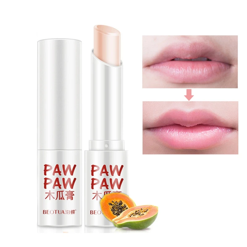 1Pc Papaya Moisturizing Nutritious Lip Balm Colorless Repair Wrinkles For Women Men Winter Care Products