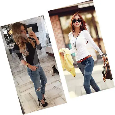 Блузка женская шифоновая с длинным рукавом и V образным вырезом|ladies clothing|ladies clothing