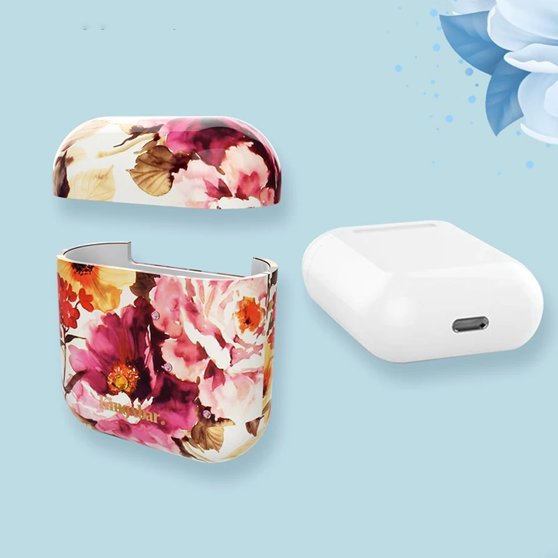 Оригинальный KINXBAR чехол с кристаллами для Airpods стразы Apple животное цветок элемент