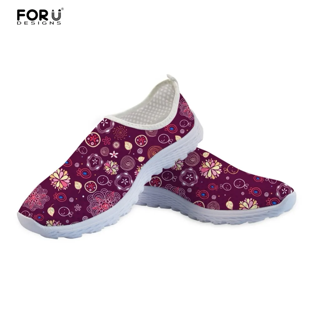 FORUDESIGNS/Модная женская обувь на плоской подошве с 3D принтом; лоферы; повседневная женская обувь без застежки; сезон лето; легкая обувь для девочек-подростков; Zapatos