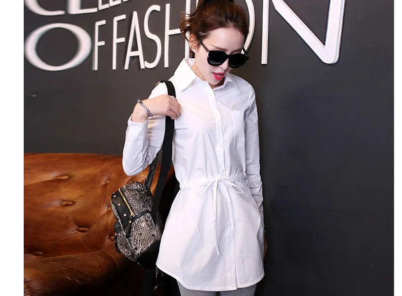 2016 Новую Рубашку Женщин Плюс Размер Женщина Блузка Рабочая Одежда Леди Длинное