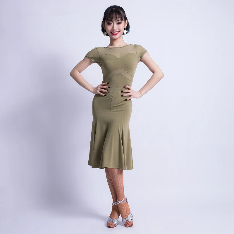 Latin Dance Dress Women/Ladies/Female Profession Competition Round Neck Practice Skirt Rumba/Samba/Cha Cha DQL284 | Тематическая