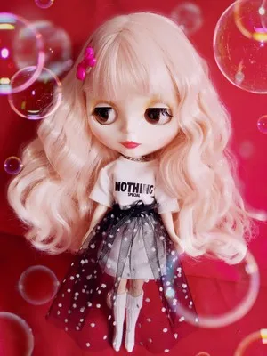 Модная футболка и кружевное платье для кукол Pullip ручная работа 2 шт./компл. 1/6