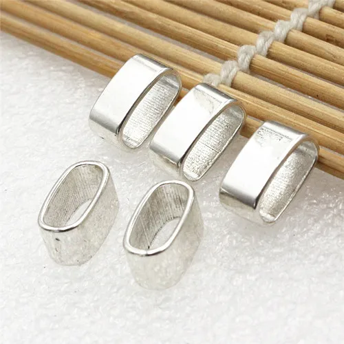 Antique Silver 50 шт./лот, цинковый сплав, ползунок, плоская трубка, браслет, ожерелье, шнур, бусины, часы, цепь, бусины, сделай сам, изготовление аксессуаров, отверстие: 11*5 мм, K05203 - Цвет: Antique Silver