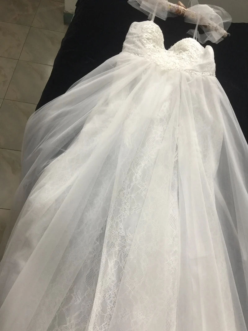 Vestido de festa, высококачественное свадебное платье es, шикарное свадебное платье с v-образным вырезом на бретелях, расшитое бисером, из тюля, свадебное платье в стиле бохо